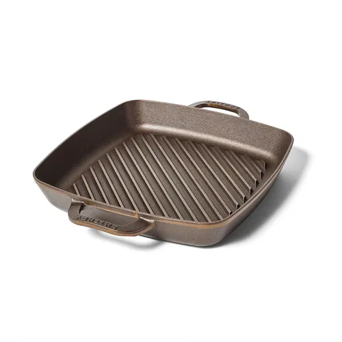 Smithey Polished Cast Iron Square Grill Pan, 12"