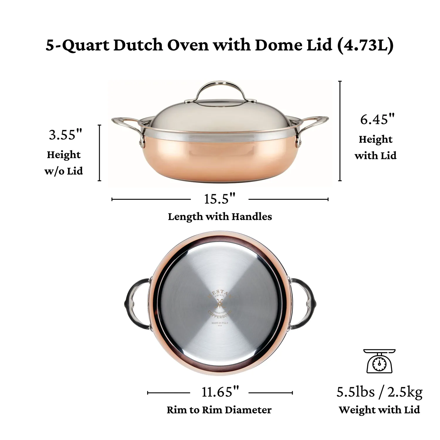 Hestan CopperBond Dutch Oven with Domed Lid