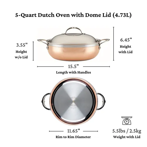 Hestan CopperBond Dutch Oven with Domed Lid