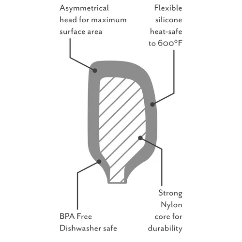 Sur La Table Flex-Core Silicone Spatula Spoon with Stainless Steel Handle