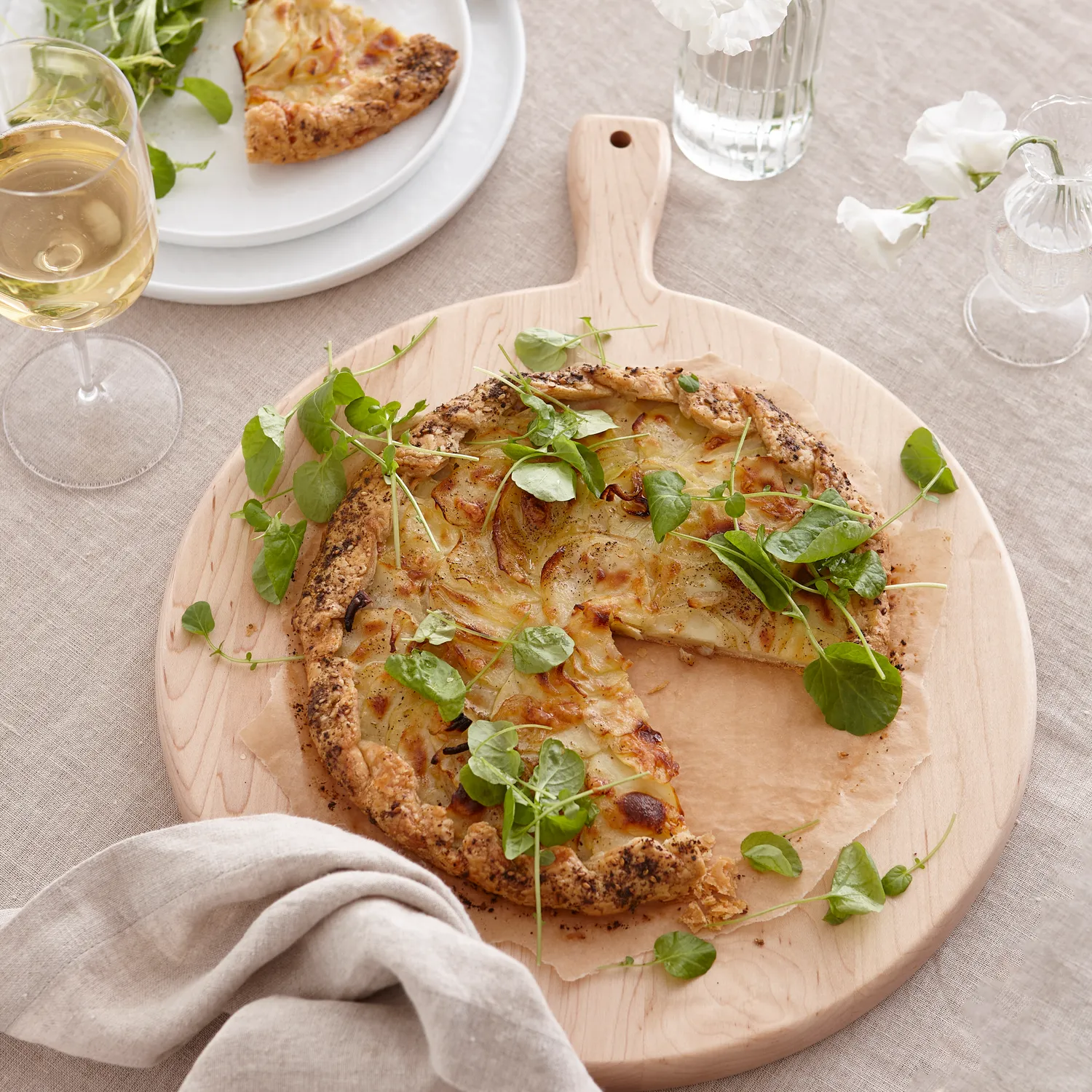 Sur La Table Maple Wood Round Cheese Paddle