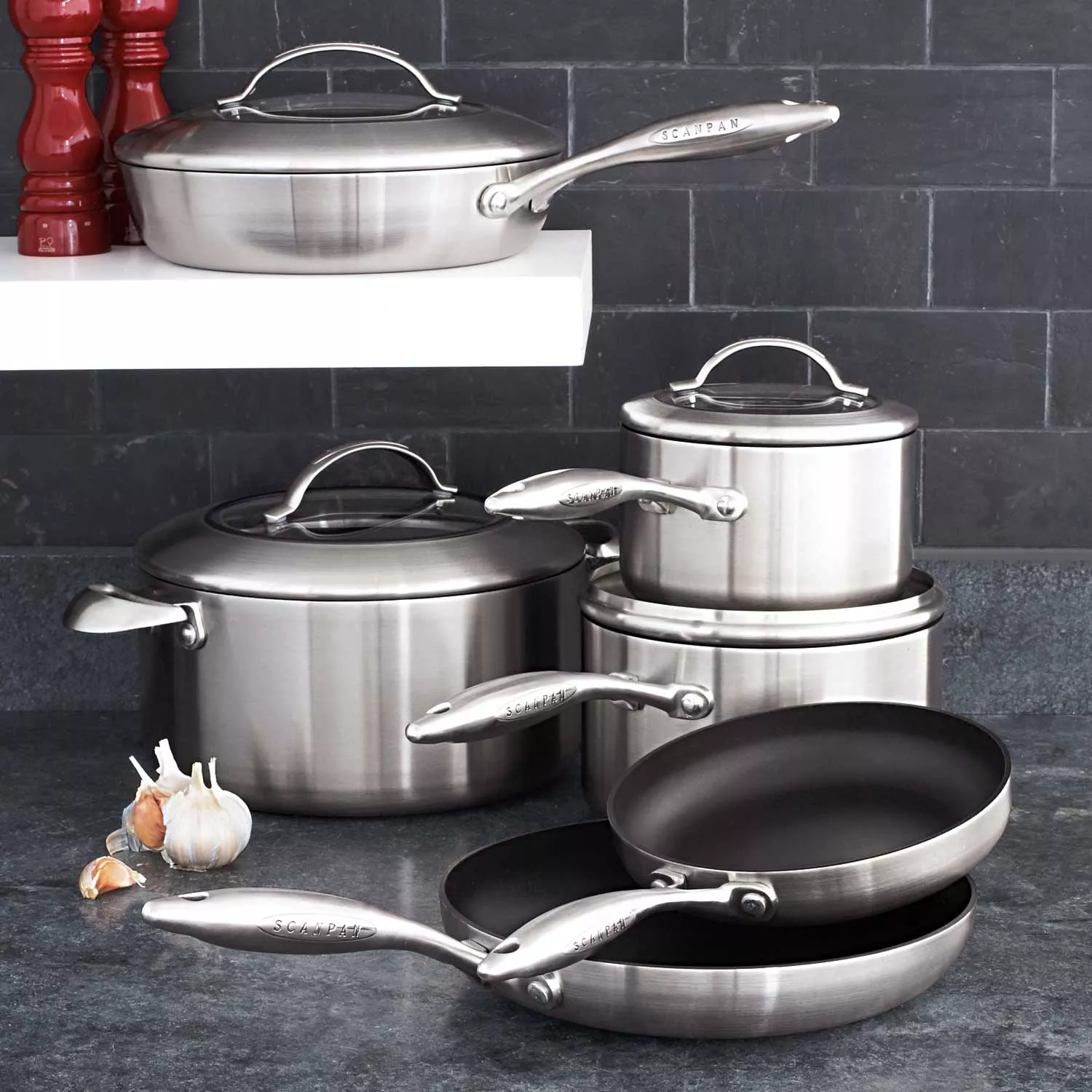 Hot Chef 10-Pcs Aluminium Marble Coating Nonstick Kitchenware