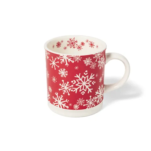 Sur La Table Red Snowflake Mug