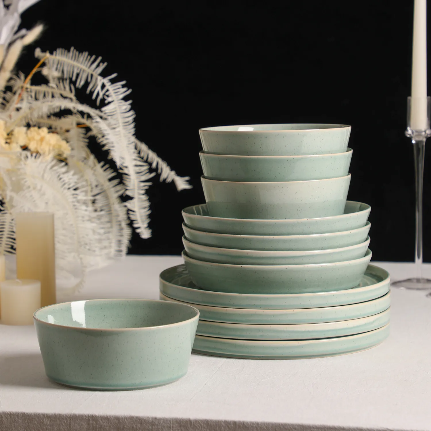Stone Lain Claire Stoneware 12-Piece Dinnerware Set