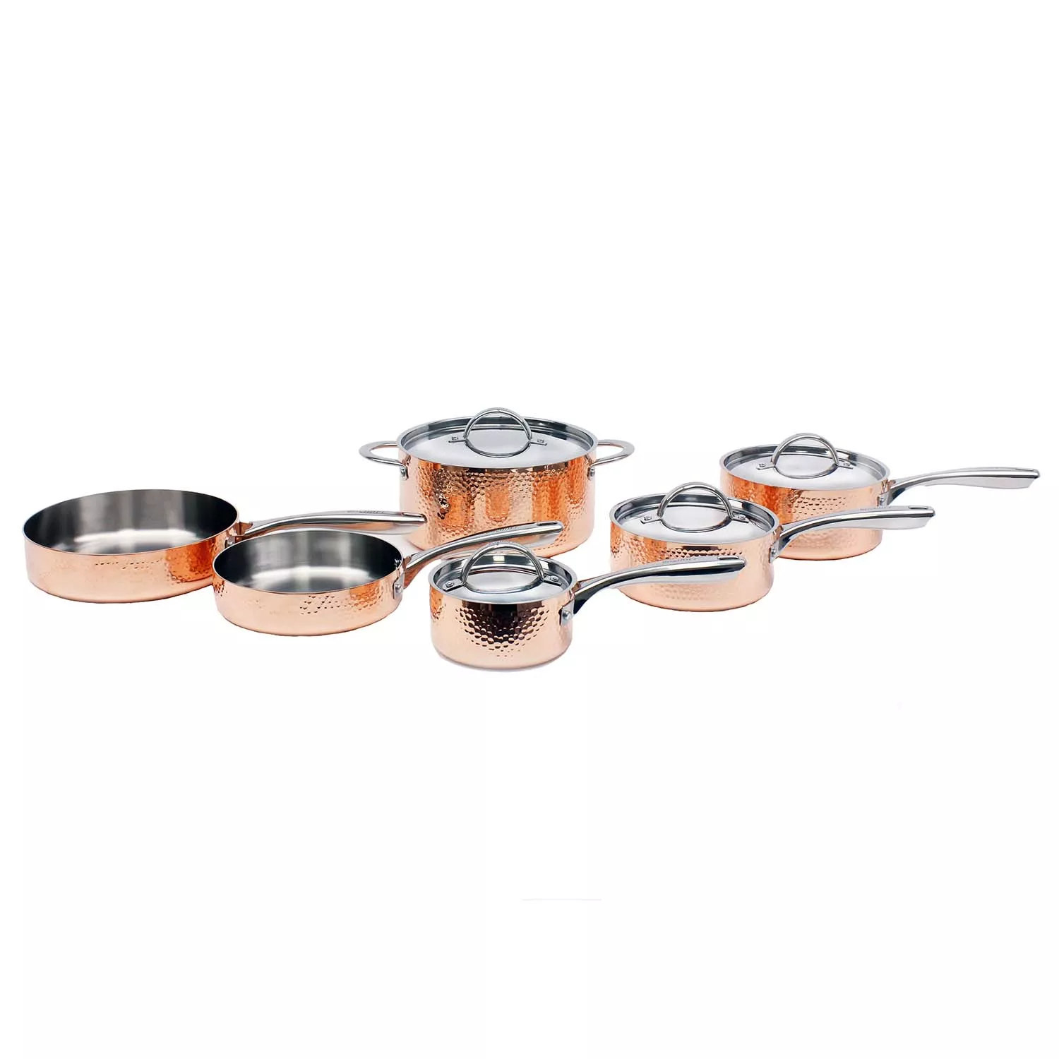 BergHOFF 10pc Tri-Ply Hammered Stainless Steel Cookware Set