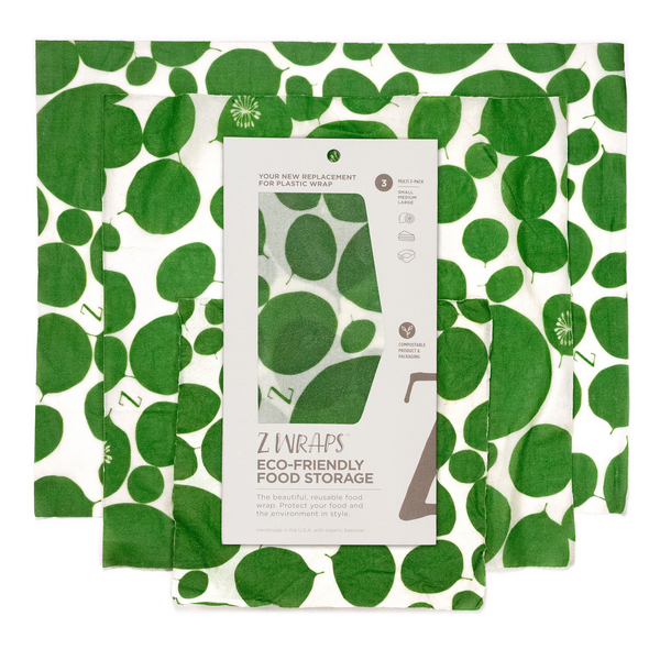 Z Wraps Leafy Reusable Beeswax Wraps, Set of 3
