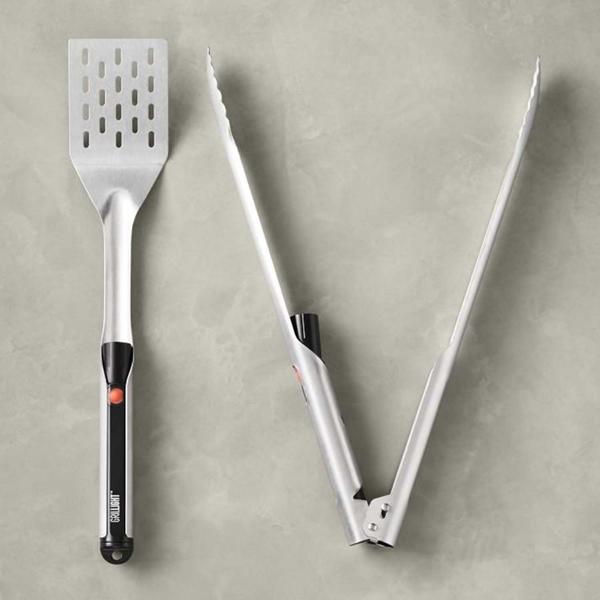 Grillight 2-Piece Stainless Steel LED Spatula & Tong Set