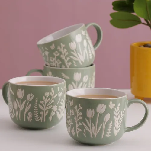 Mason Cash In the Meadow Blue Daisy Mug, Set of 4