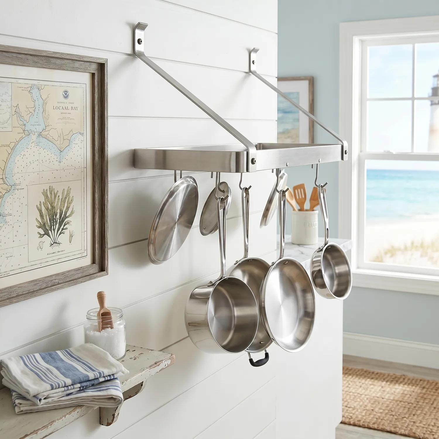Enclume Gourmet Stainless Steel Bookshelf Wall Racks
