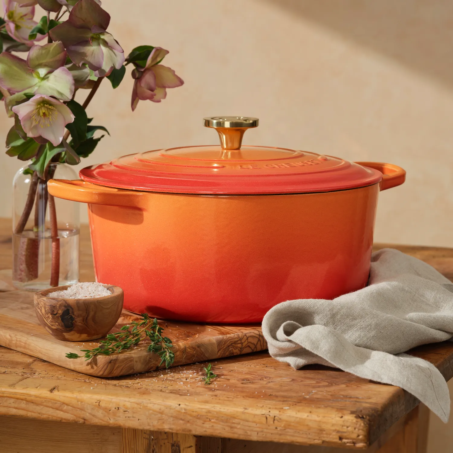 Le Creuset Signature Flamme Dorée Dutch Oven, 7.25 qt.
