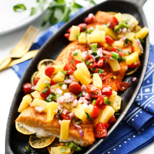 Grilled Salmon with Pineapple Salsa