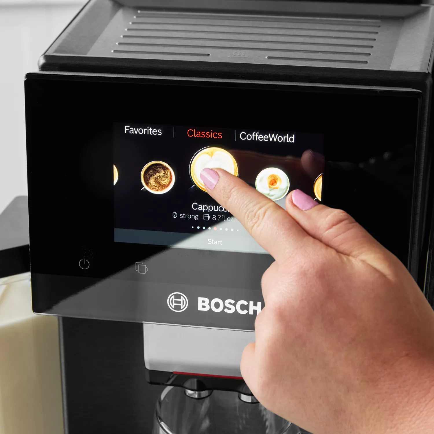 Bosch 800 Series Fully Automatic Espresso Machine in Black Stainless Steel