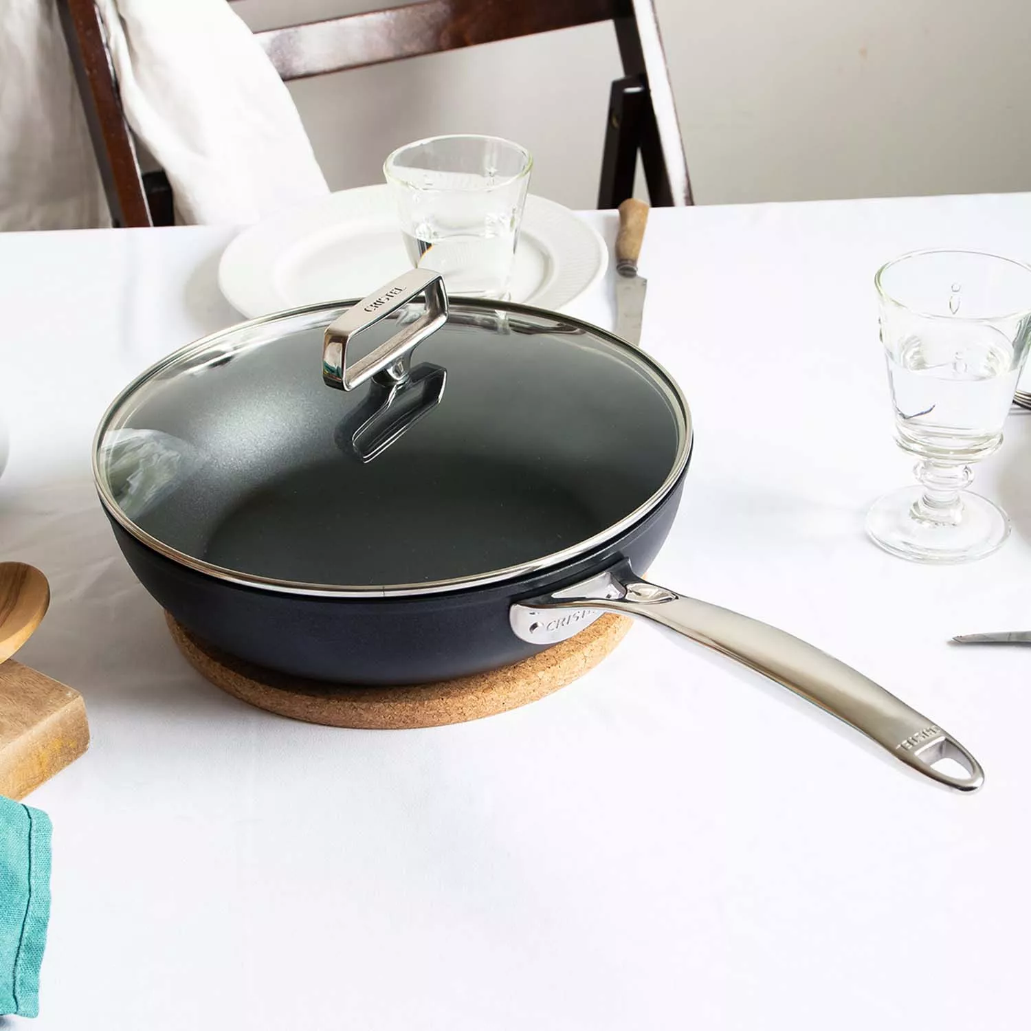 Cristel Castel’Pro ULTRALU Nonstick Sauté Pans with Glass Lid