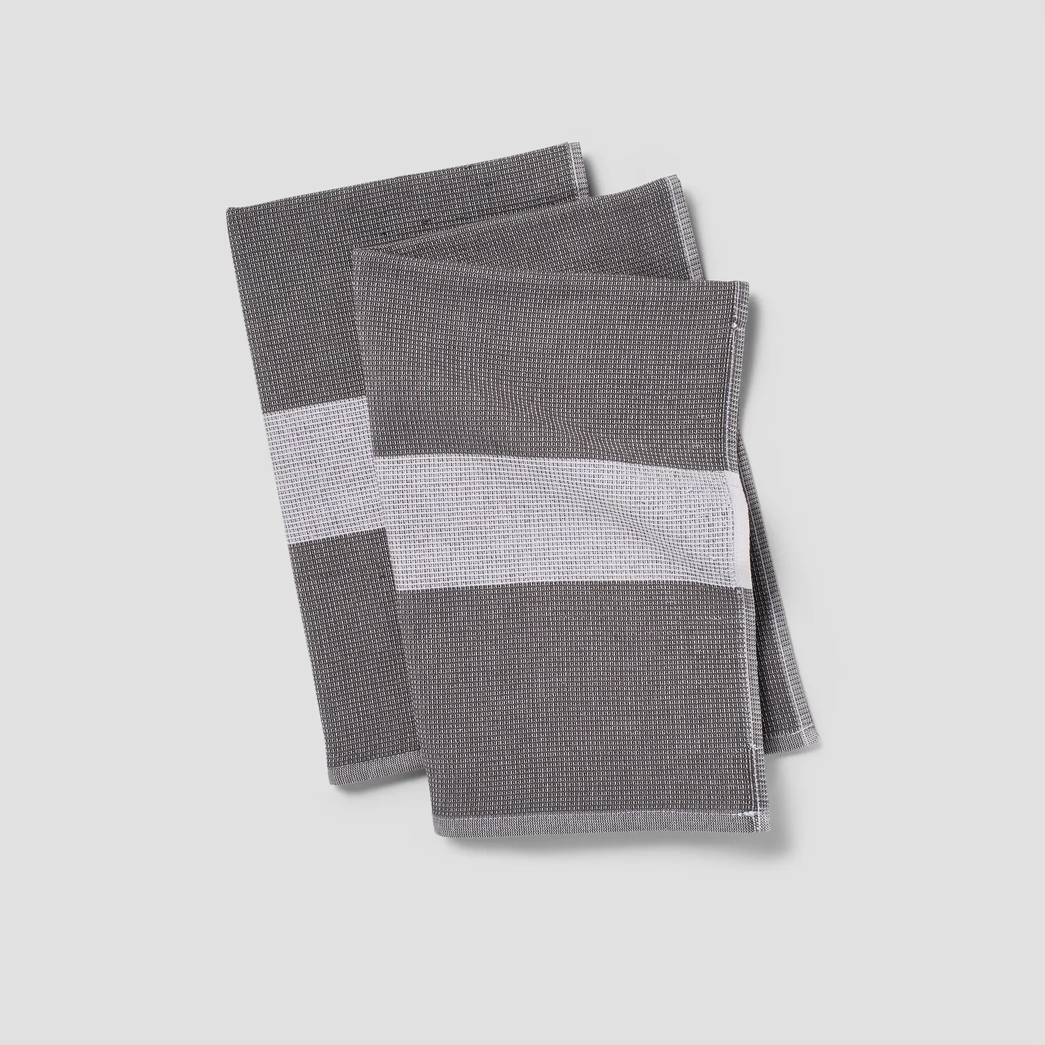Sur La Table Essential Color Block Waffle-Weave Towels, Set of 2