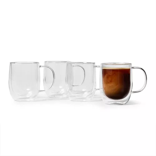 Sur La Table Double-Wall Coffee Glasses, Set of 4