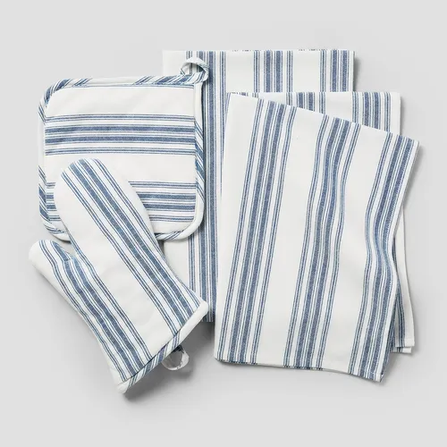 Sur La Table Blue Stripe Kitchen Set, 4 Pieces