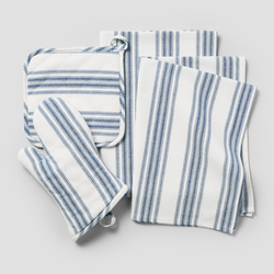 Sur La Table Blue Stripe Kitchen Set, 4 Pieces