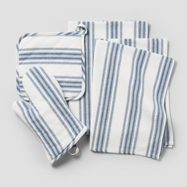 Sur La Table Blue Stripe Kitchen Set, 4 Pieces