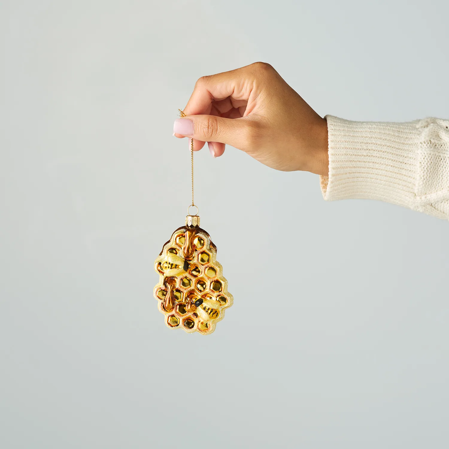 Sur La Table Honeycomb Glass Ornament, 4"