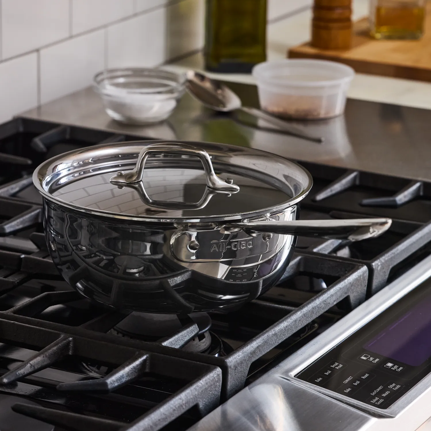 All-Clad D3 Stainless Steel Chef's Selection Saucier, 3 qt.