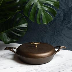 Nest Polished Cast Iron Braising Pan with Lid, 12"