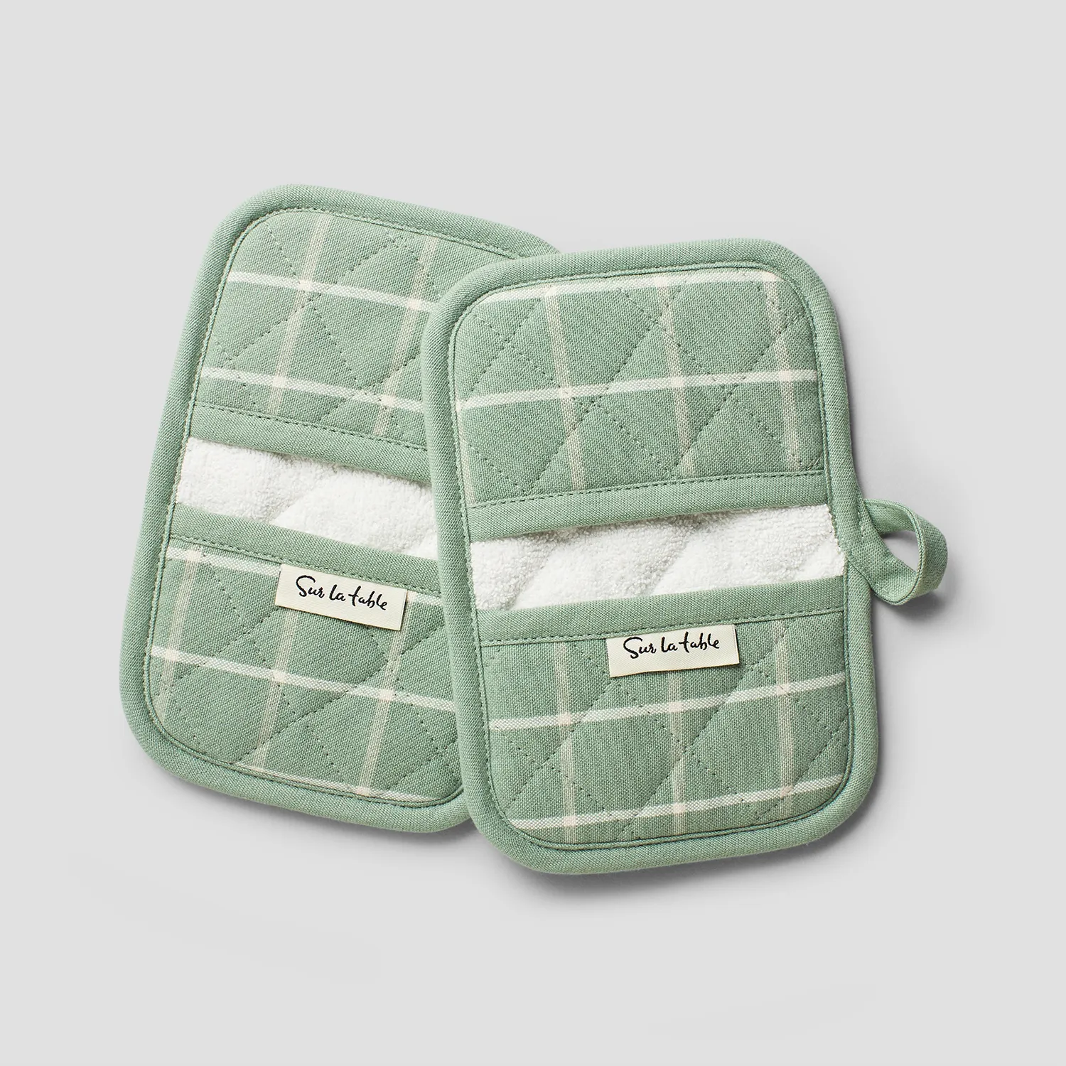 Sur la table Windowpane Mini Mitts, Set of 2