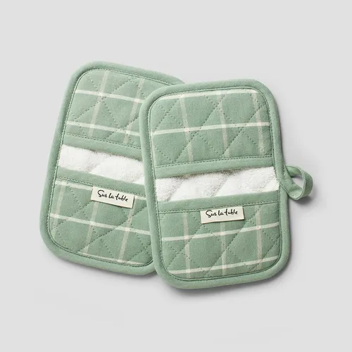 Sur la table Windowpane Mini Mitts, Set of 2