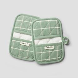 Sur la table Windowpane Mini Mitts, Set of 2