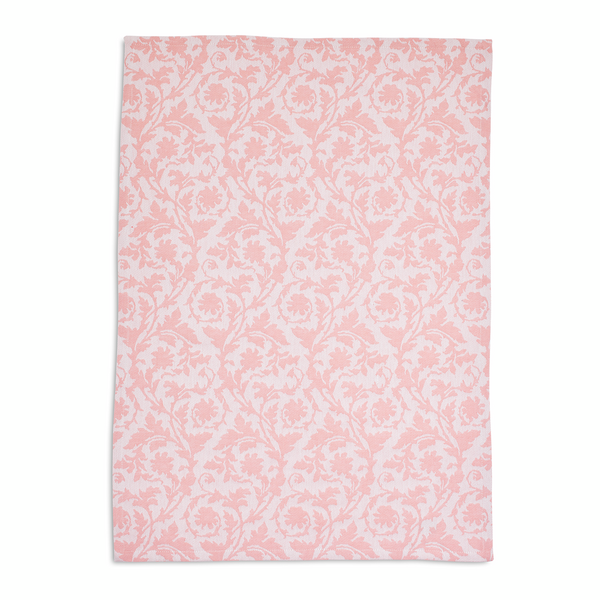 Pink Jacquard Floral Kitchen Towel, 28&#34; x 20&#34;