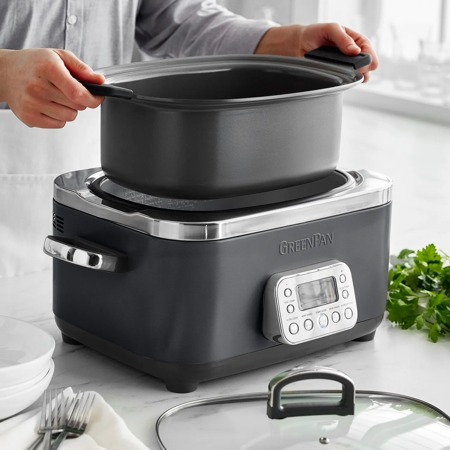 GreenPan Elite Slow Cooker, 6 qt.