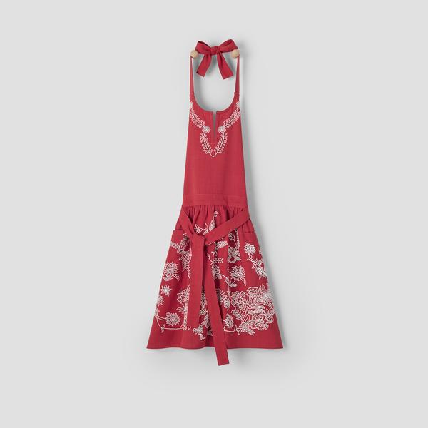 Sur la table Embroidered Dahlia Vintage-Inspired Apron