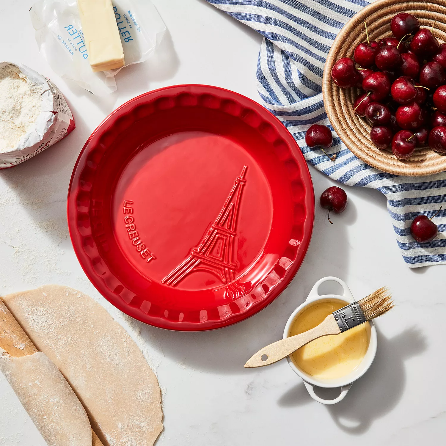 Fun set of four Hand Painted cherry ceramic measuring cups Pier1