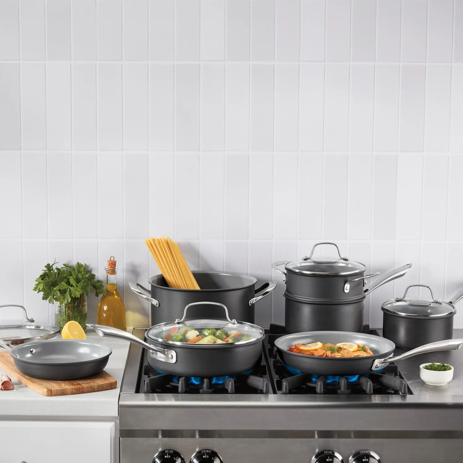 Cuisinart Green Gourmet Complete Ceramic Nonstick 11-Piece Cookware Set