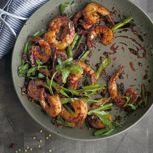 Wok-Fried Spicy Sichuan-Style Shrimp
