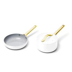 Caraway Ceramic Nonstick 3-Piece Cookware Set with Bonus Storage