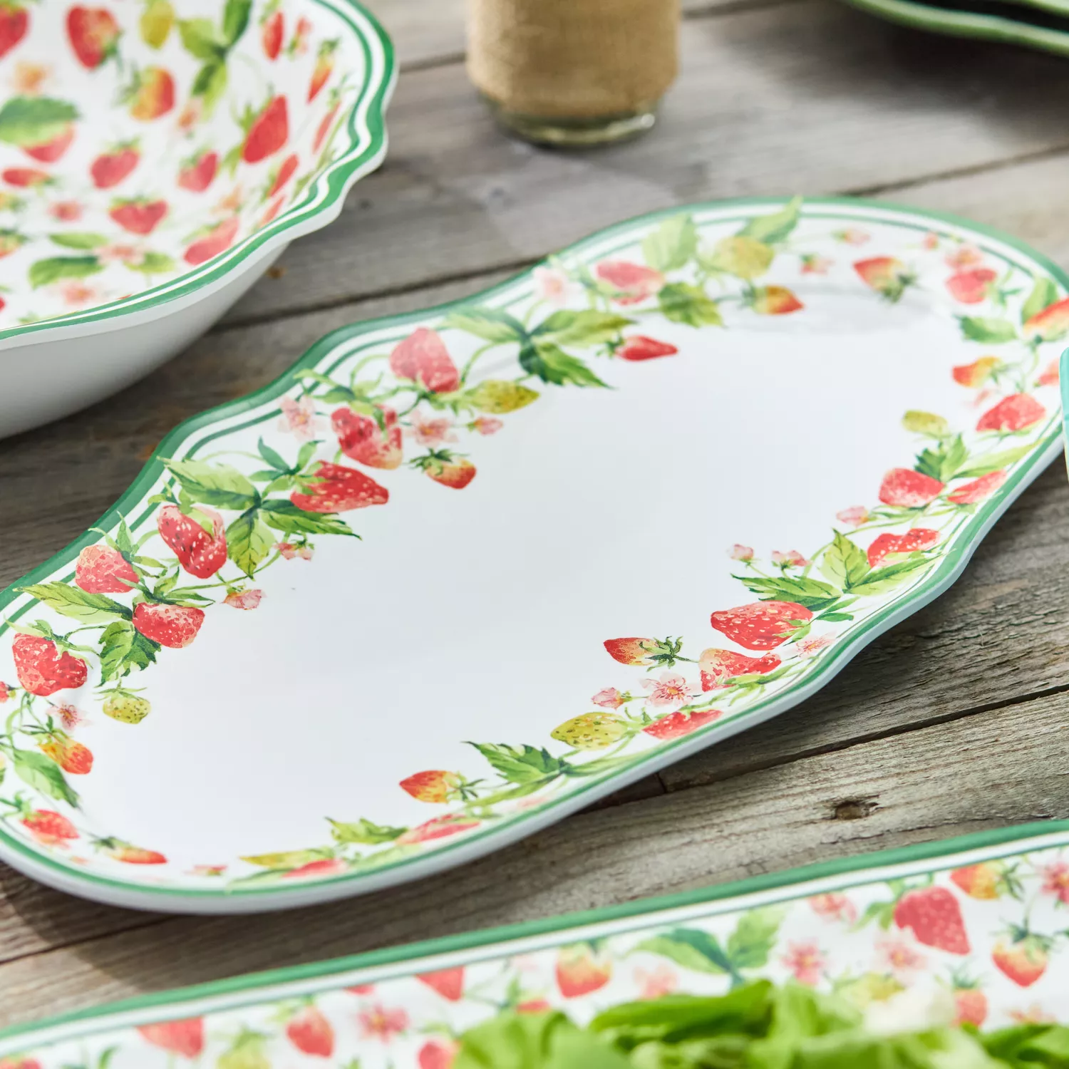 Sur La Table Strawberry Oval Melamine Platter