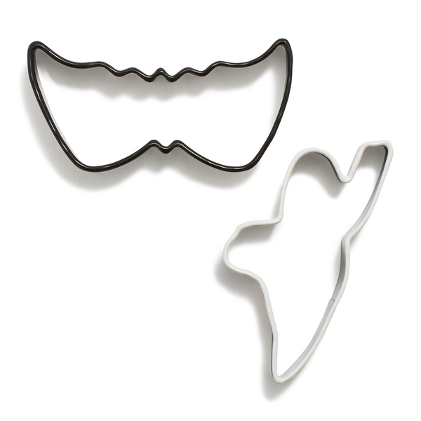 Ghost and Bat Silicone-Edge Cookie Cutters, Set of 2