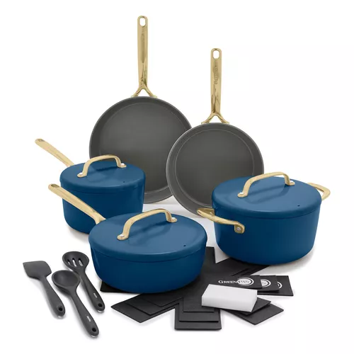 GreenPan GP5 11-Piece Cookware Set with Champagne Handles
