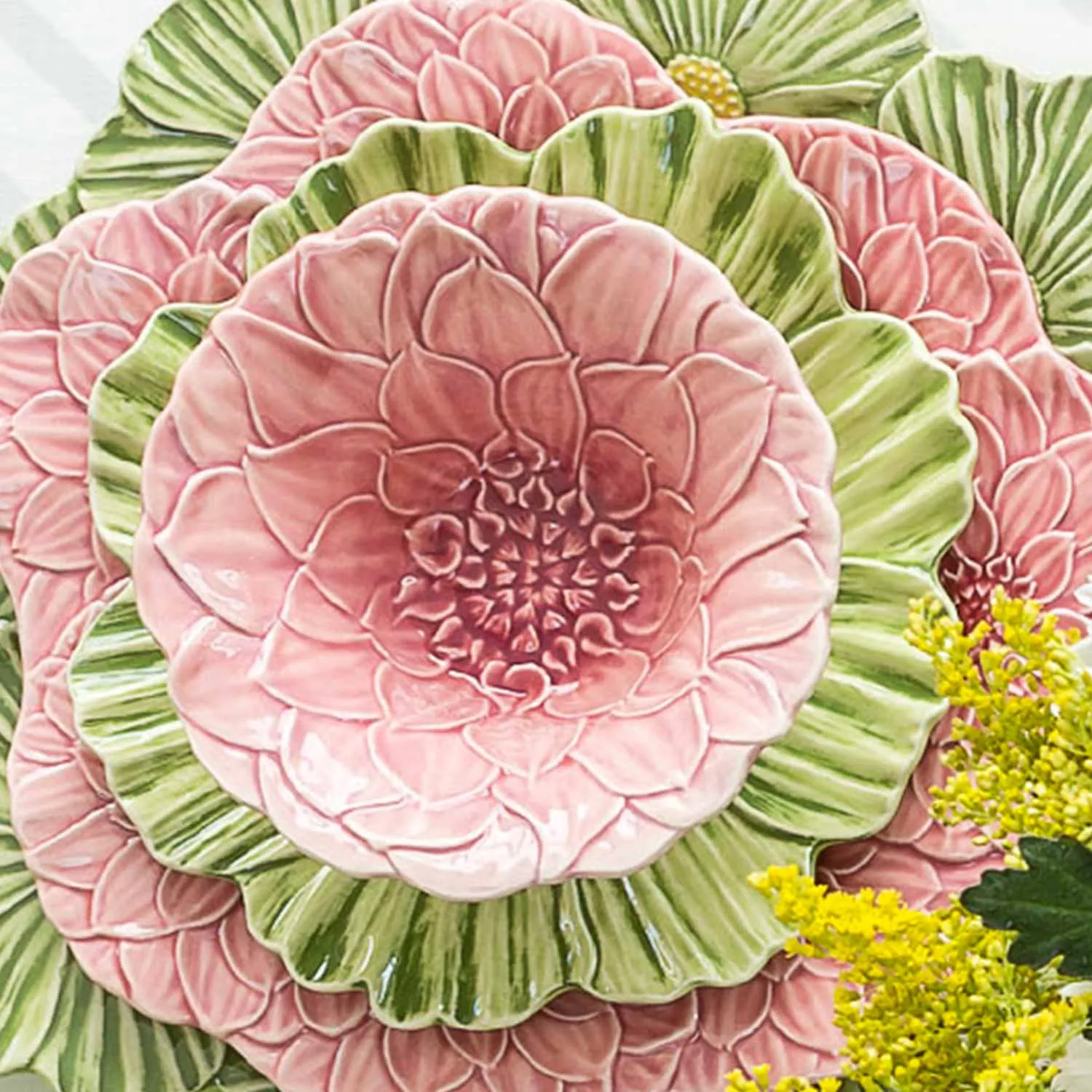 Bordallo Pinheiro Maria Flor Dahlia Bowls, Set of 4