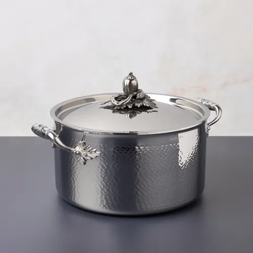 Ruffoni Opus Prima Hammered Stainless Steel Stockpot