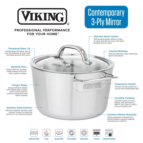 Viking Contemporary 7-Piece Stainless Steel Cookware set