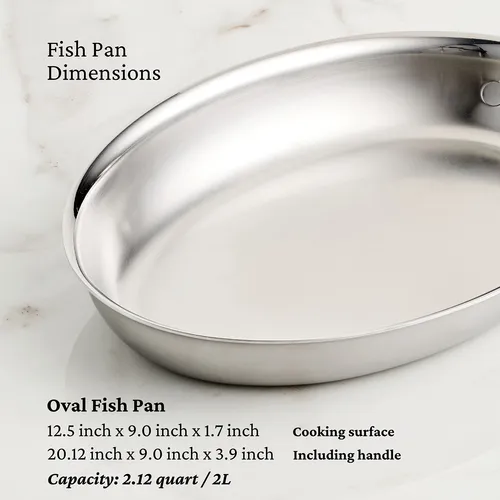 Hestan Provisions Stainless Steel Oval Fish Pan