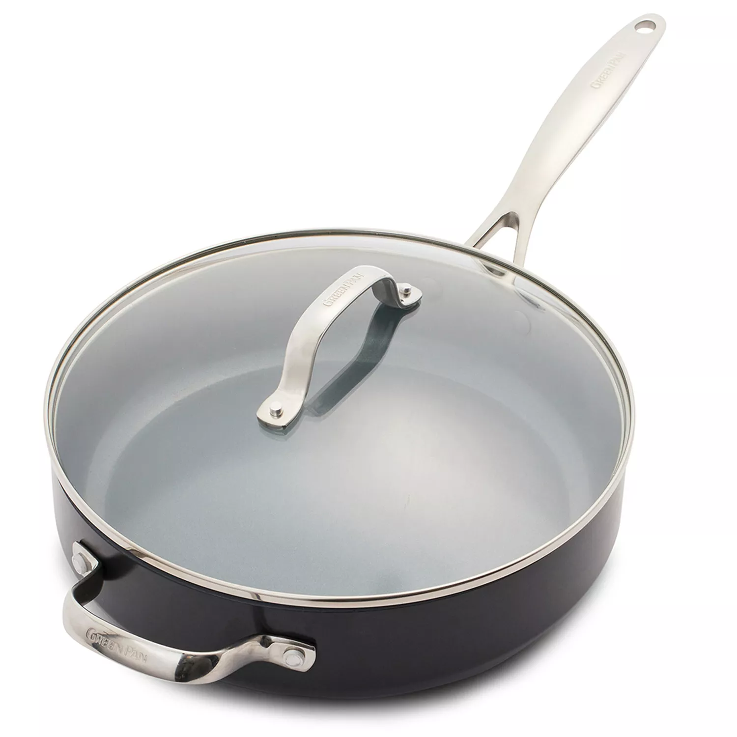 GreenPan Valencia Pro Ceramic Nonstick Sauté Pan with Lid, 4.5 Qt.
