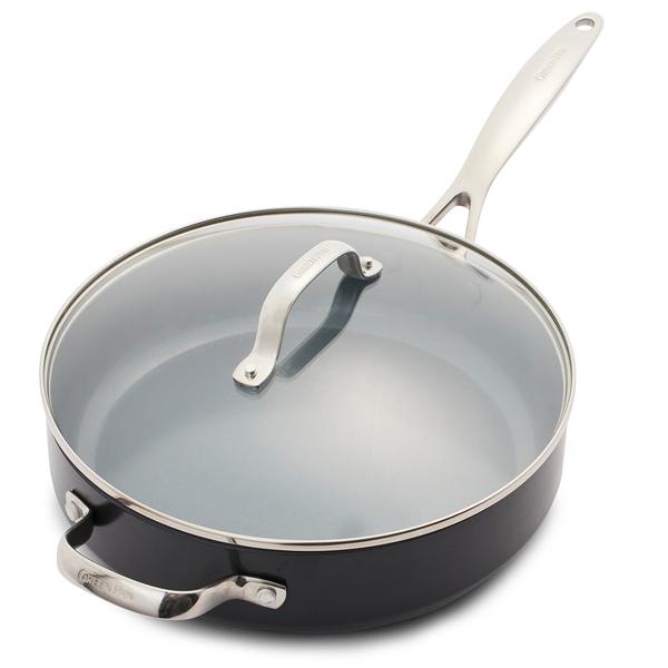 GreenPan Valencia Pro Ceramic Nonstick Sauté Pan with Lid, 4.5 Qt.