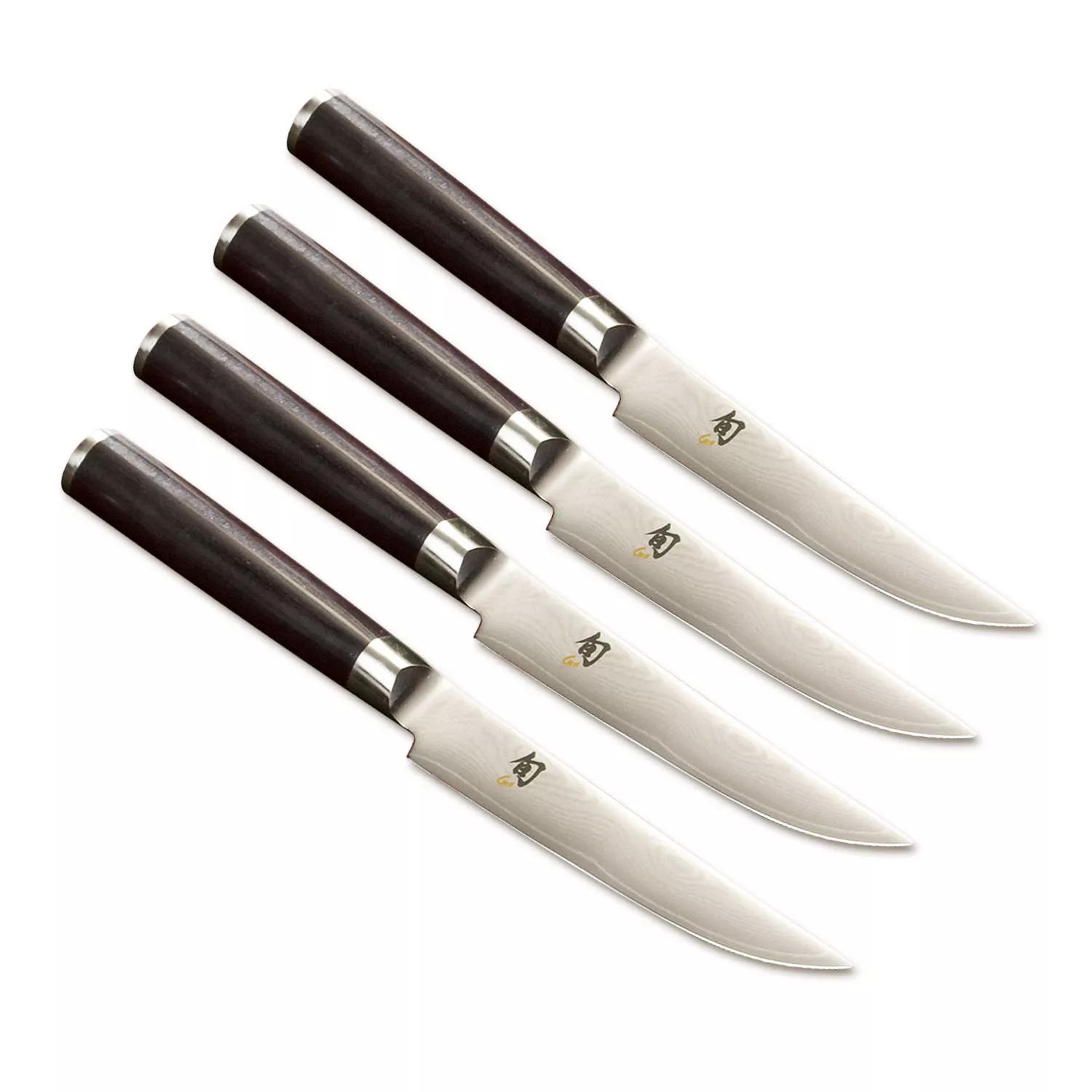 Update International SET OF 4 - 5-Inch Blade Restaurant Style Steak Knives,  Round Tip, Thick-Grip Wood Handle Steak Knife Set
