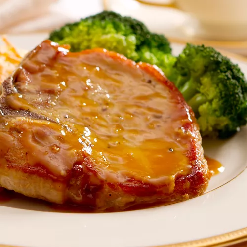 Brined, Smoked and Grilled Pork Chops with Peach-Bourbon Barbeque Sauce