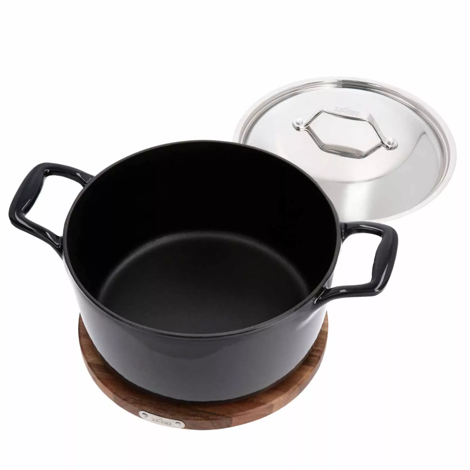 All-Clad 6 Quart Enameled Cast Iron Dutch Oven & Trivet - Black