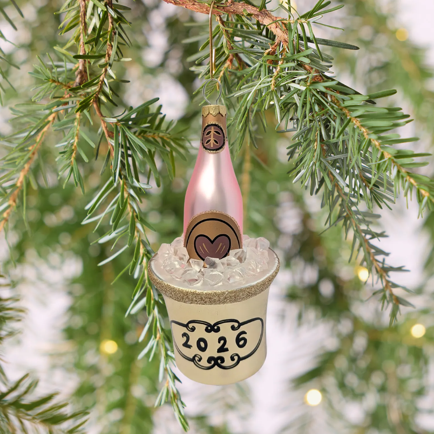 Sur La Table Champagne Over Ice Ornament