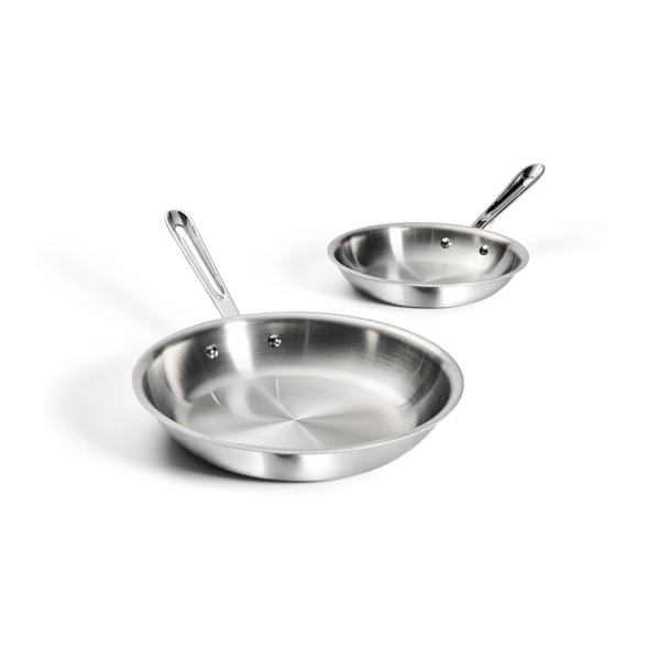 All-Clad D3 Stainless Steel Set of 2 Skillets, 8" & 10"