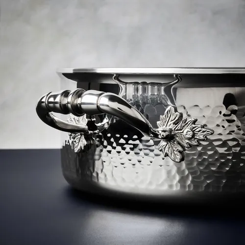 Ruffoni Opus Prima Hammered Stainless Steel Soup Pot, 4 qt.